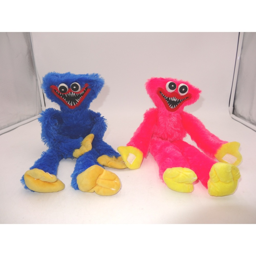 Poppy Playtime Huggy Wuggy Blue‎ and Pink Plush Set 16" Hands Teeth